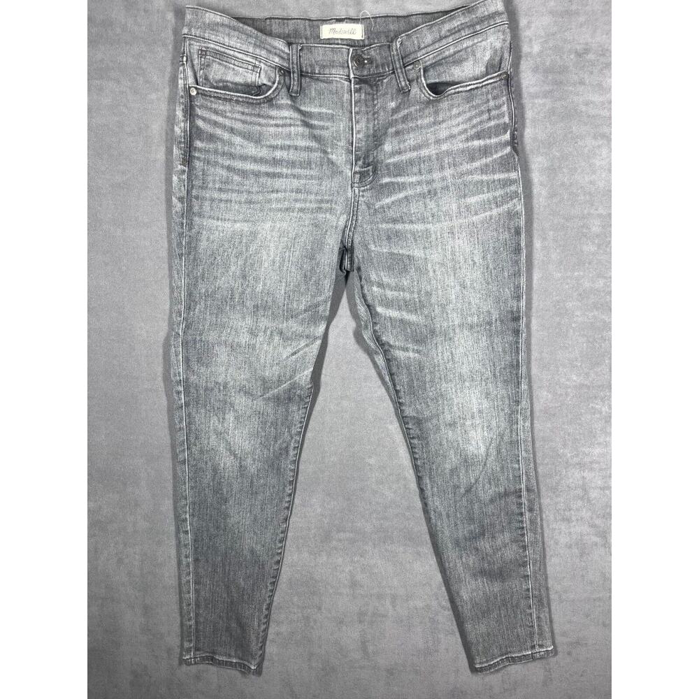 Madewell Skinny Jeans Women 32 Gray Denim High-Rise Medium Wash 5-Pockets Preppy